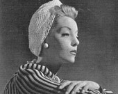 1930s Crocheted Fishnet Turban Wrap - Crochet pattern PDF 3339