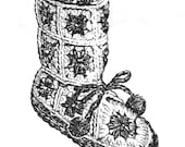 Childs Slippers Granny Square Boot, High and Low, Make Your Own Sole - Crochet pattern PDF 6419