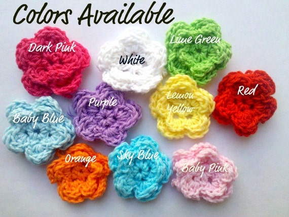 Set of 7 Custom Order You Choose Girly Easter Basket Stuffers Bright Modern Crochet Flower Bow Hair Accessory Hair Clip Gift Set