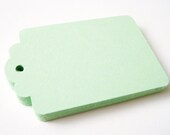 25 SPRING GREEN Hang Tag, Gift Tag, Price Tag Die cuts punches cardstock 2.5X1.5 inch -Scrapbook, cards