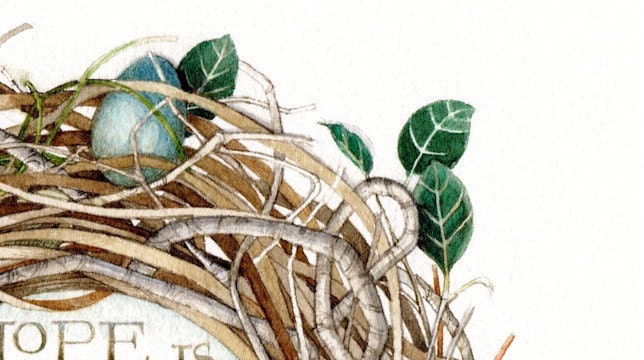 hope nest original watercolor