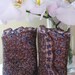 Brown and Blue Felted Silk Wrist Warmers Nuno Ruffled Wrist Cuffs