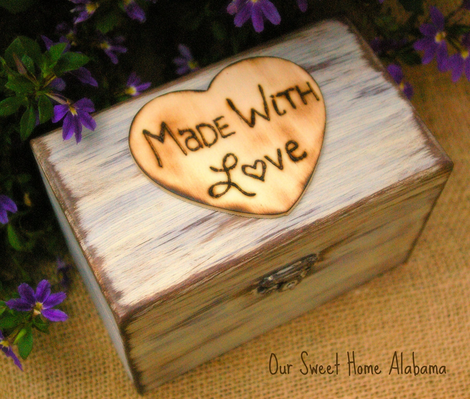 Sale Rustic Recipe Box Paint and Distressed in the COLOR of YOUR CHOICE Holds 4 x 6 Cards