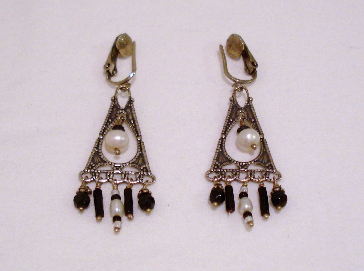 Chandelier Earrings- Pearl & Pyrite