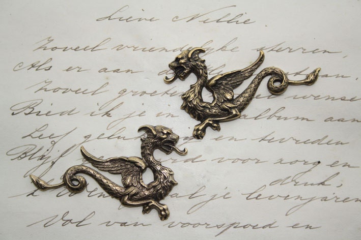 Dragon pair - two beautiful ornaments left and right