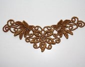 Lace applique - gothic victorian venice yoke collar - Brown