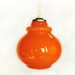 Yellow-Orange Mid Century Glass Pendant Light