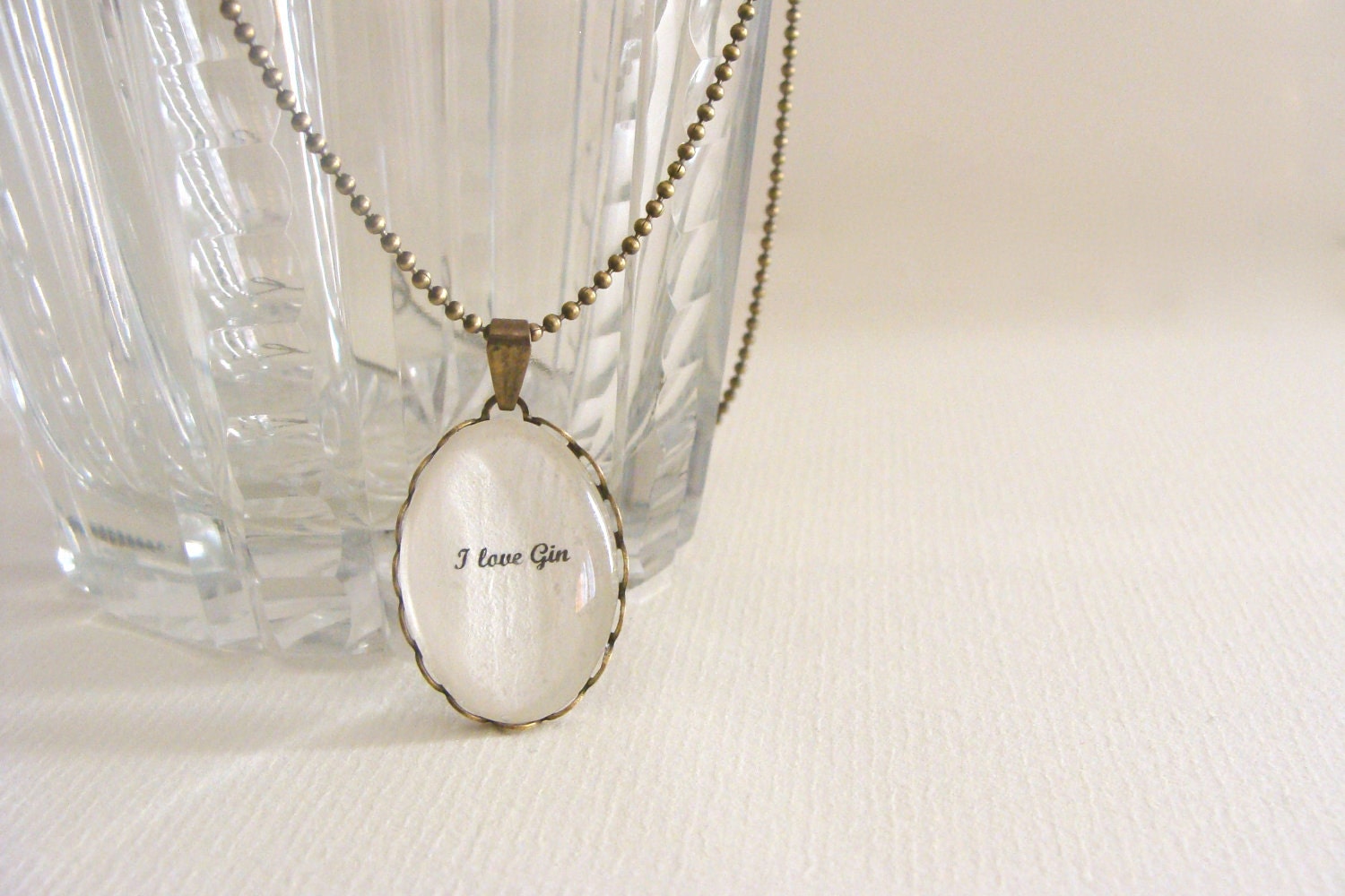 I love Gin necklace for gin lovers, british jewelry, london, secret message necklace