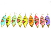 Earrings Drop / Dangle - SMALL Neon Aztec - 3.5 inch Faux Leather Feather Earrings - Assorted Colors Available