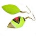 Neon Aztec  - Light Neon Yellow - 3 inch - Faux Leather Feather Earrings