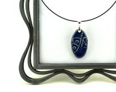 Ceramic Necklace Textured with Corals and Shells, Mothers Day Gift, Choker, Blue Beach Themed Jewelry, Gift for her  by MiriHardyPottery