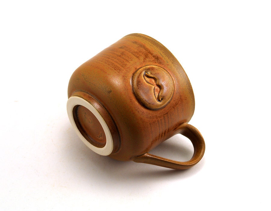 Mustache Mug: Brown Ceramic Mug, Cup, Unique Pottery Gift for Men, Fathers Day Gift for Guys by MiriHardyPottery