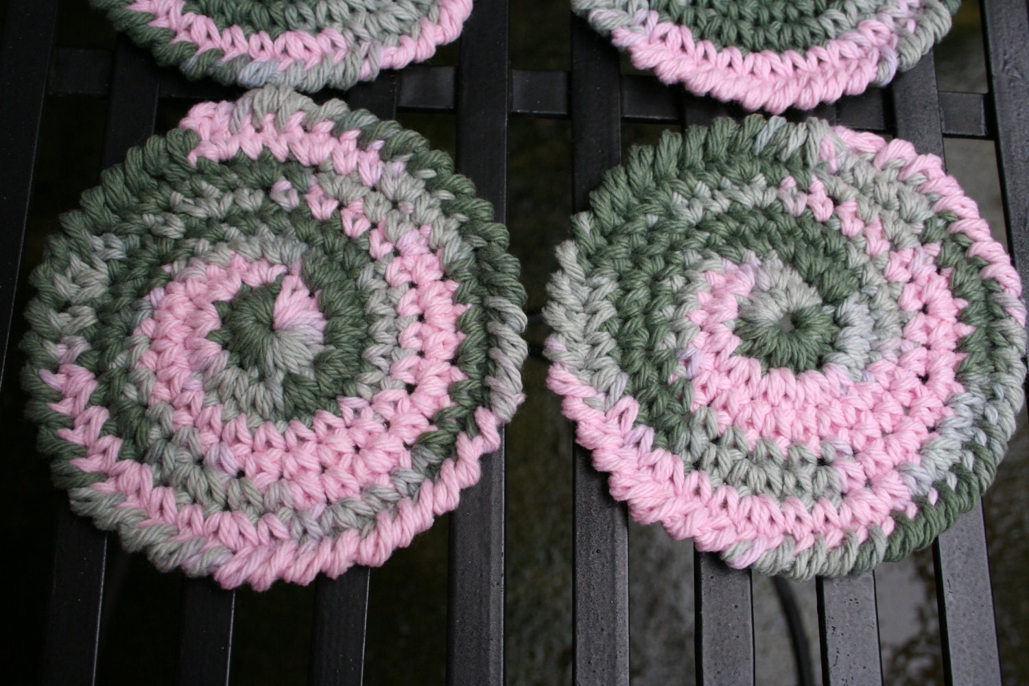 Pink and Gray Coasters / Face Scrub Set of four (4)