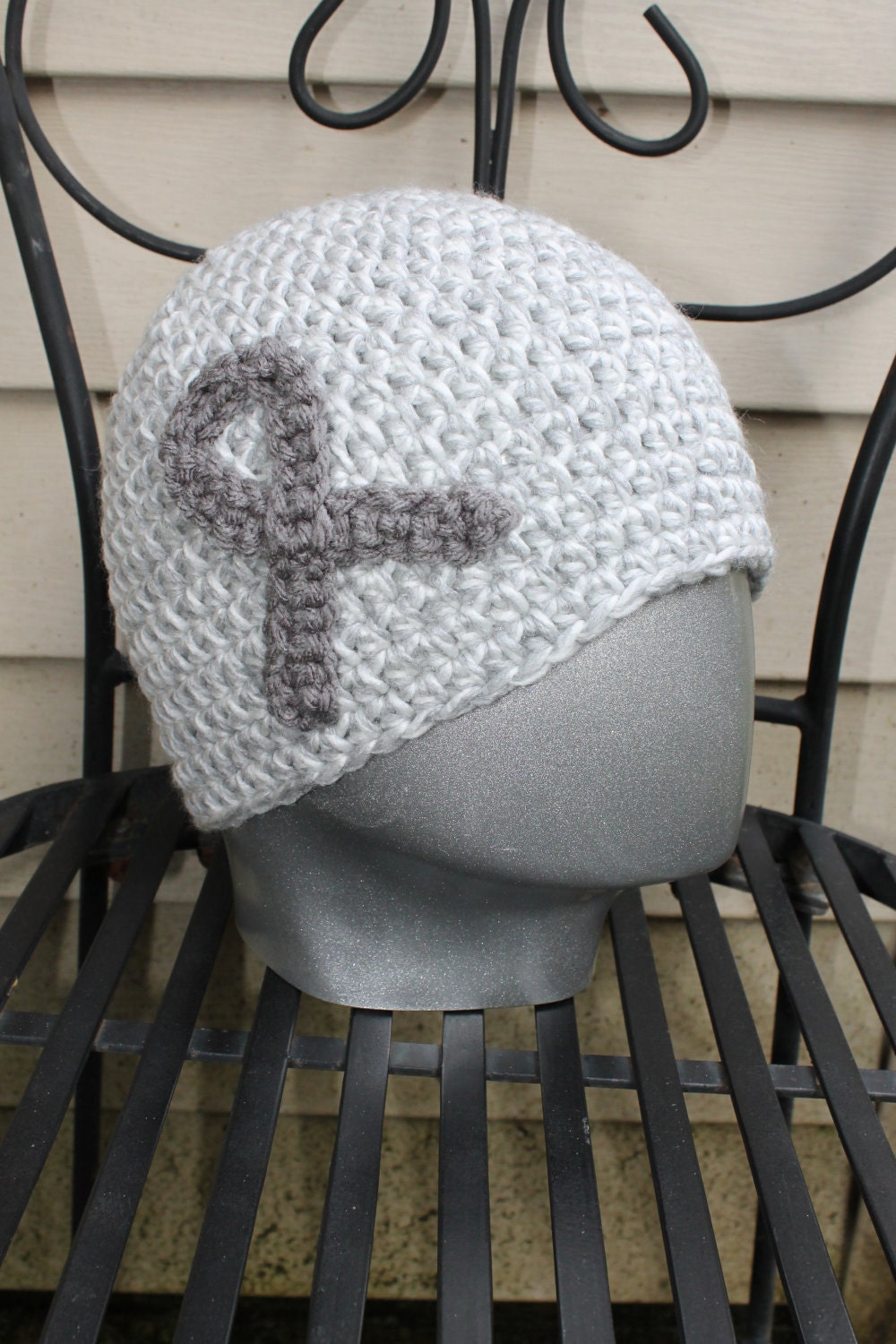 Brain Cancer Awareness Adult size Beanie - 10 dollars of sale proceeds go to Miles for Hope Organization