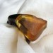 Wooden ring with natural honey baltic amber Unique jewelry Wood in black colors and stone
