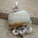 52mm BOSTWANA Gemstone Cabochon and Light AMETHYST Faceted Semi-Precious Stones Solid 925 Sterling Silver Pendant Jewelry, Handcrafted