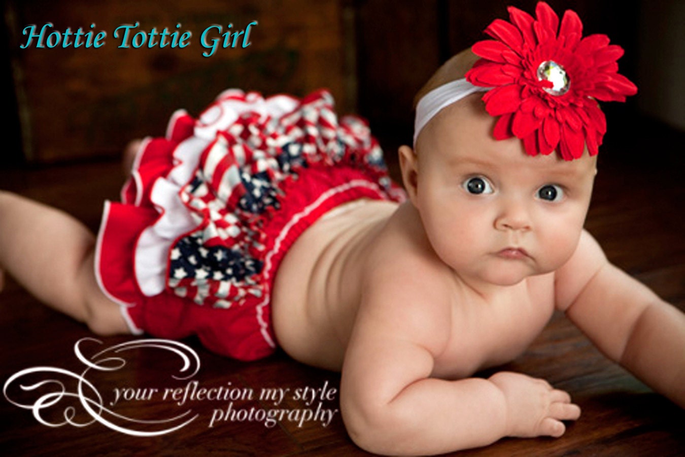 Ruffle Diaper Cover Red White & Blue Ruffle Bloomers and Sweet N Sassy Pants by Hottie Tottie Girl 6003 P15