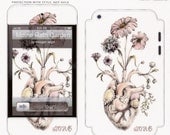 iPod Touch 4th Generation Skin "Blooming Heart"- iPhone, case, cover, painting, anatomy, floral, heart, valentine