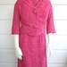 1960s Dress Suit - Pink Woven Silk Sheath Dress and Cropped Sleeve Jacket by JS Wong of Hong Kong