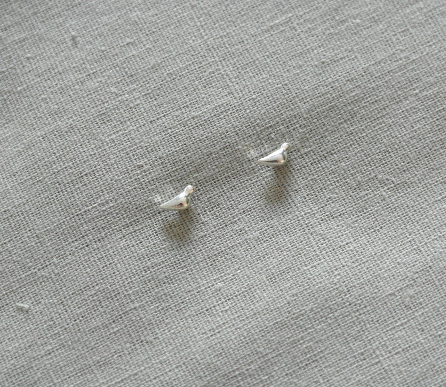 Make a wish silver plated tiny lucky bird earrings