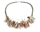 Shell Necklace Turquoise Amazonite Citrine Pyrite Coral Sterling Silver Women's Healing Gemstone Jewelry Beach Summer Sagittarius Scorpio
