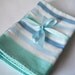 Vintage Cotton Tea Towels - Kitchen Towels - Aqua Blue White - Pretty