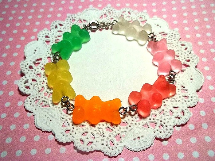 Scented Rainbow Gummy Bear Rubber Bracelet -RESERVED FOR SHANEHH-