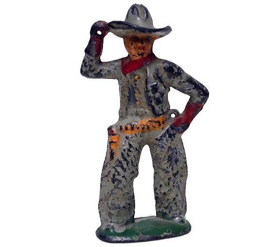 Vintage Lead Cast Iron Cowboy Barclay By Agogovintage On Etsy