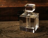 Crystal glass perfume bottle - rainbow cut glass square