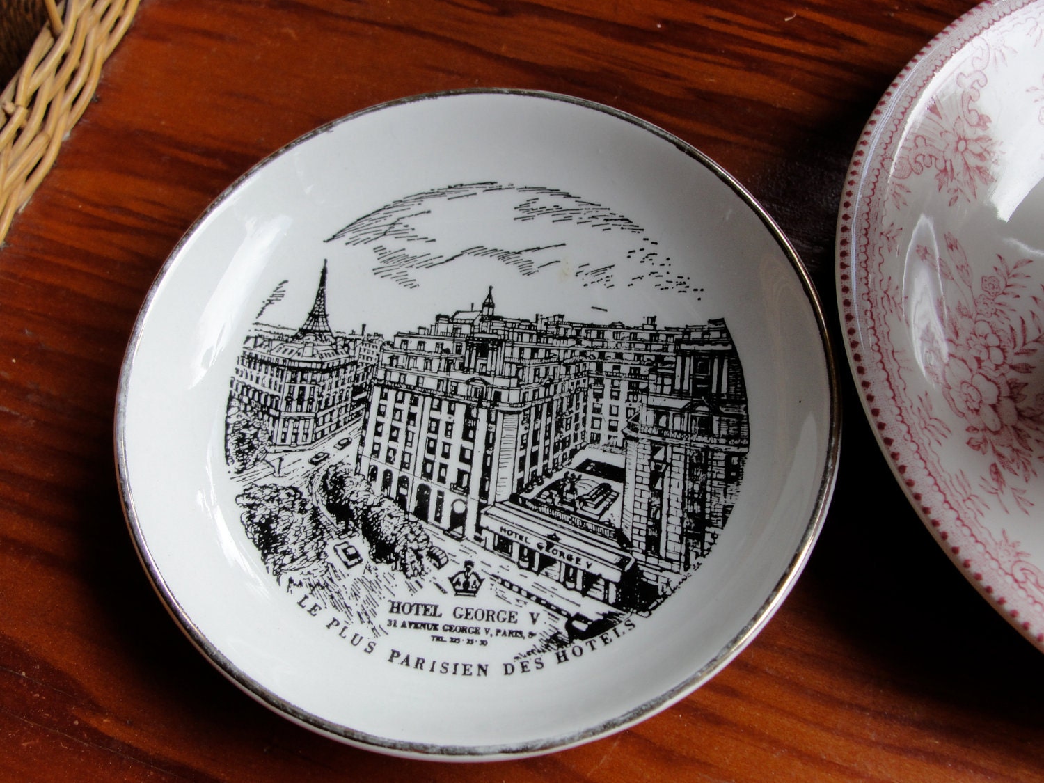 Paris France Tea Caddy Black and White
