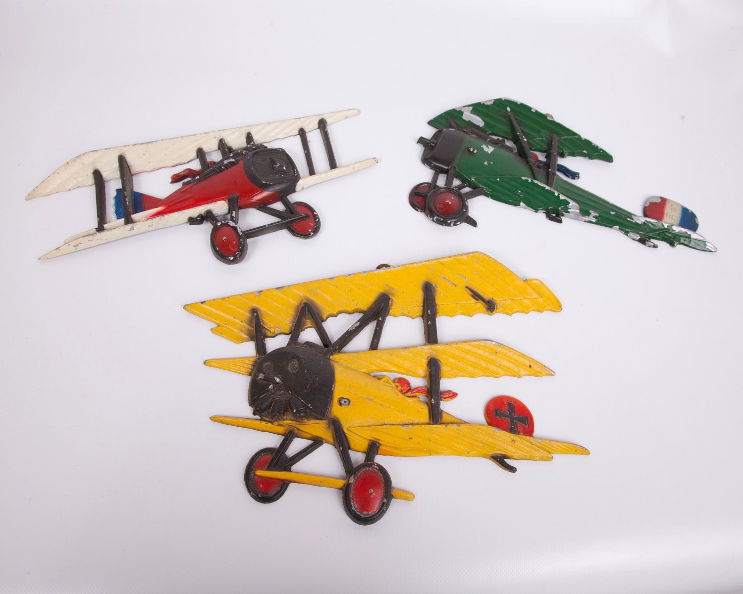 Vintage Sexton Cast Metal Planes Set of 3 Aviation Wall Art 1970s