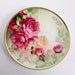 Vintage Thomas Sevres Bavaria Plate Hand Painted Signed Pink Roses Villa Charlotte Gold Trim