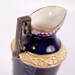 Vintage Earthenware Ewer Cobalt Blue Pitcher Tankard Vase Applique Scene Creamer