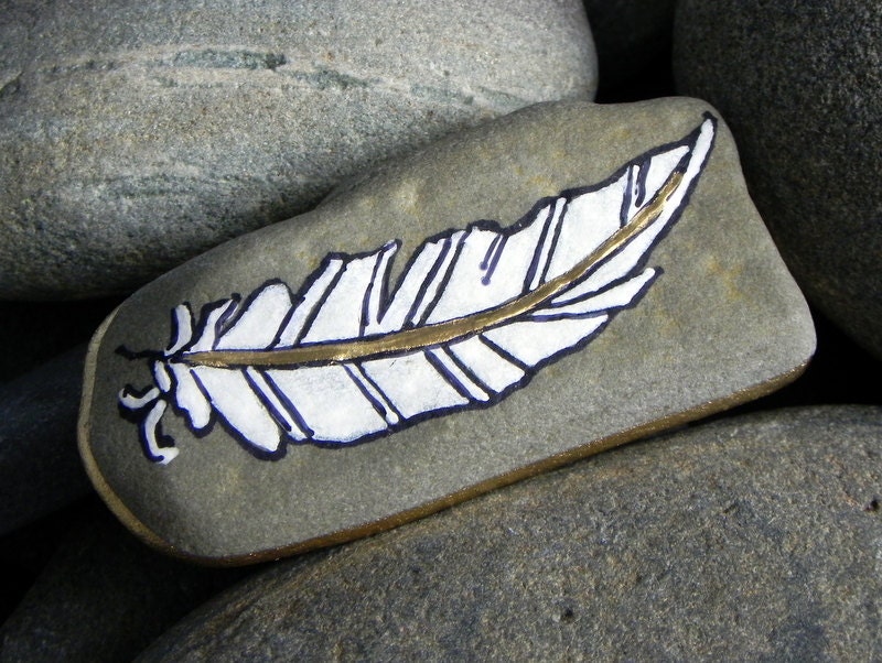 Peace Feather III /Painted Rock / Sandi Pike Foundas/ Cape Cod