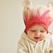 Felted baby girl hat - Happy ears - Ready to ship