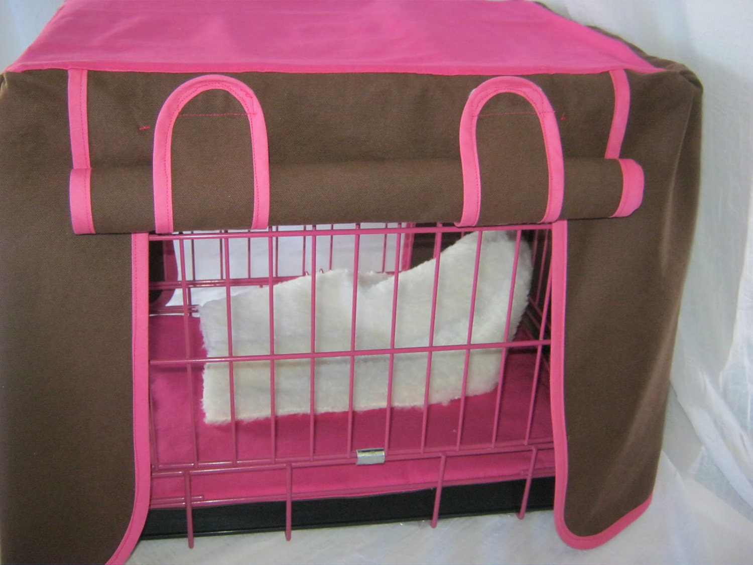Crate Bedding Cover Color Blocking in Pink and Brown