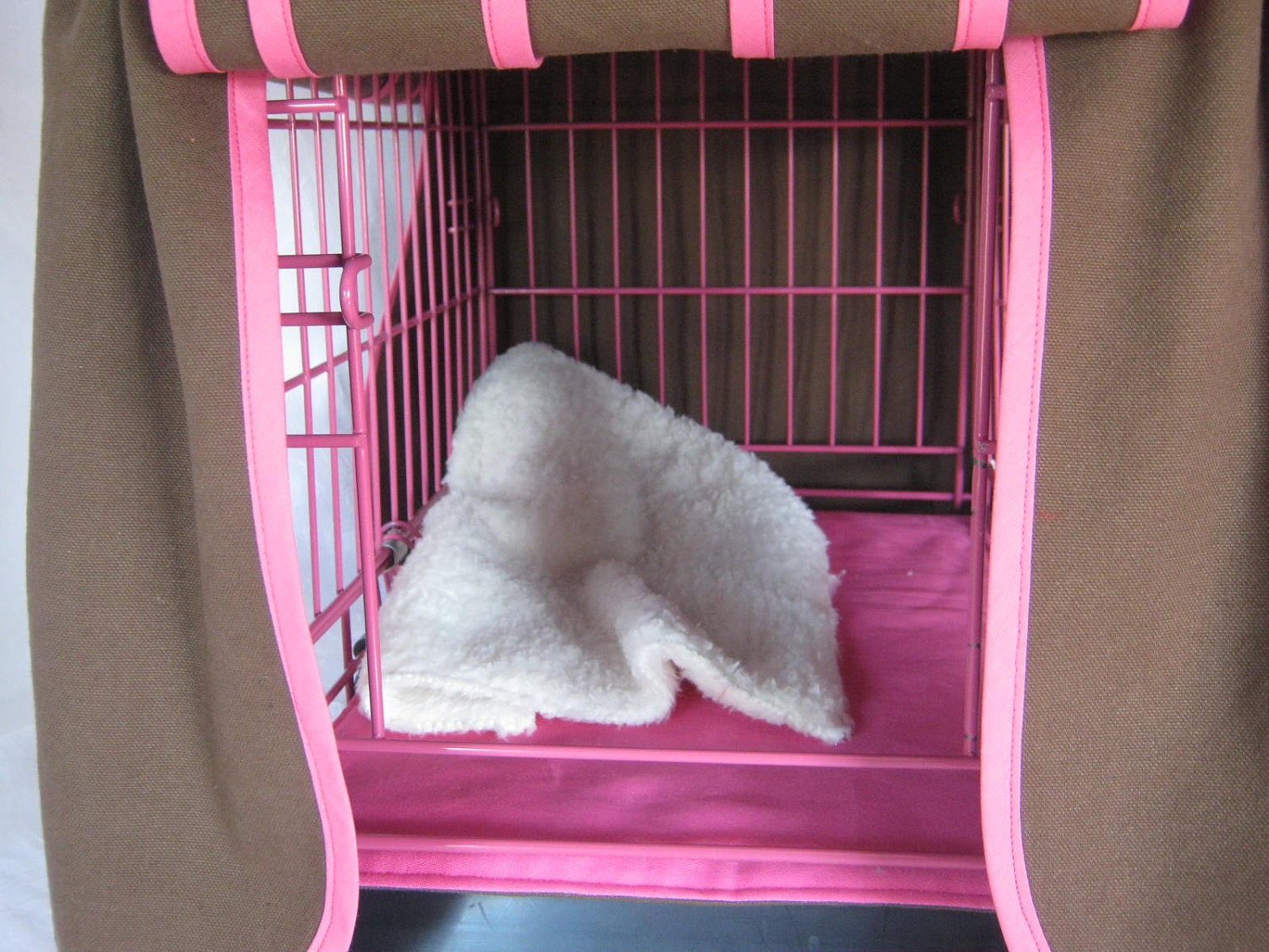 Crate Bedding Cover Color Blocking in Pink and Brown