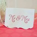 White Place Cards - Mr & Mrs - Wedding Place Cards