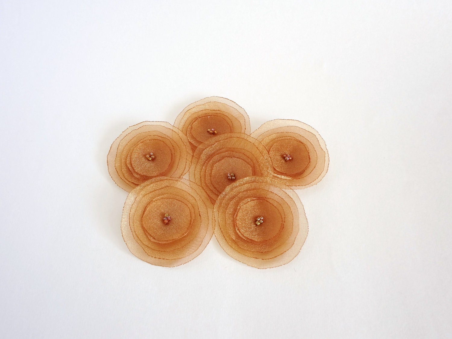 Gold Organza Poppies Embellishment