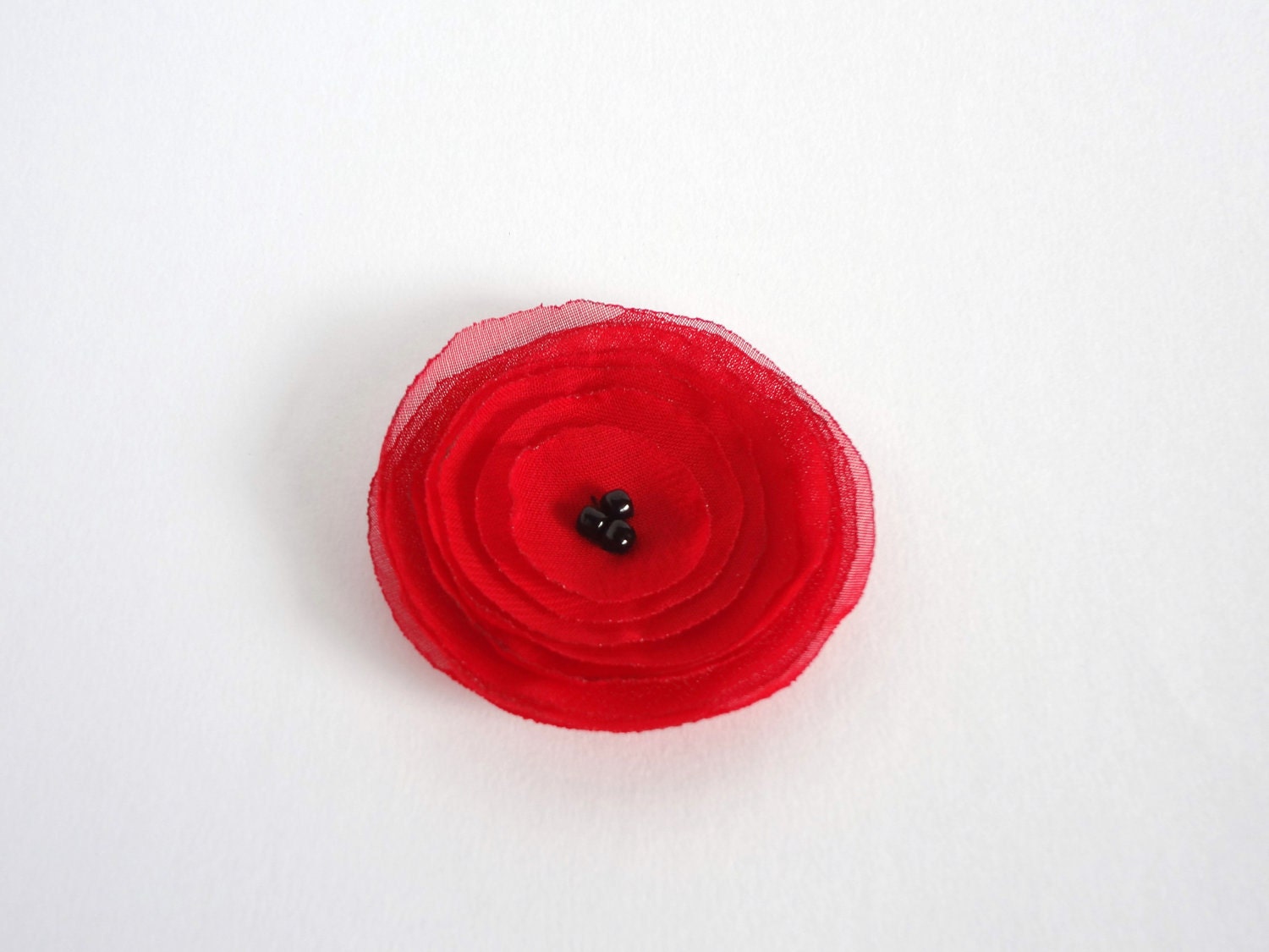 Red Chiffon Poppy  Embellishment