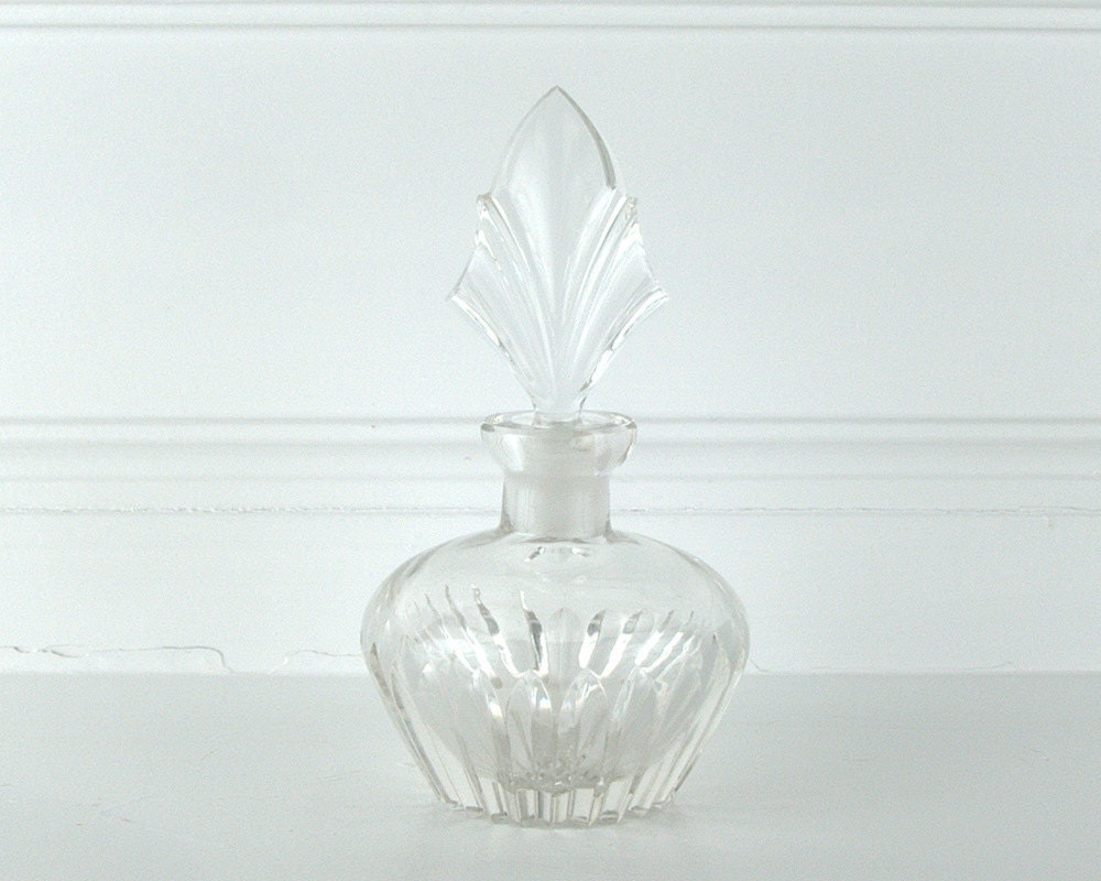 Art Deco Cut Crystal Perfume Bottle