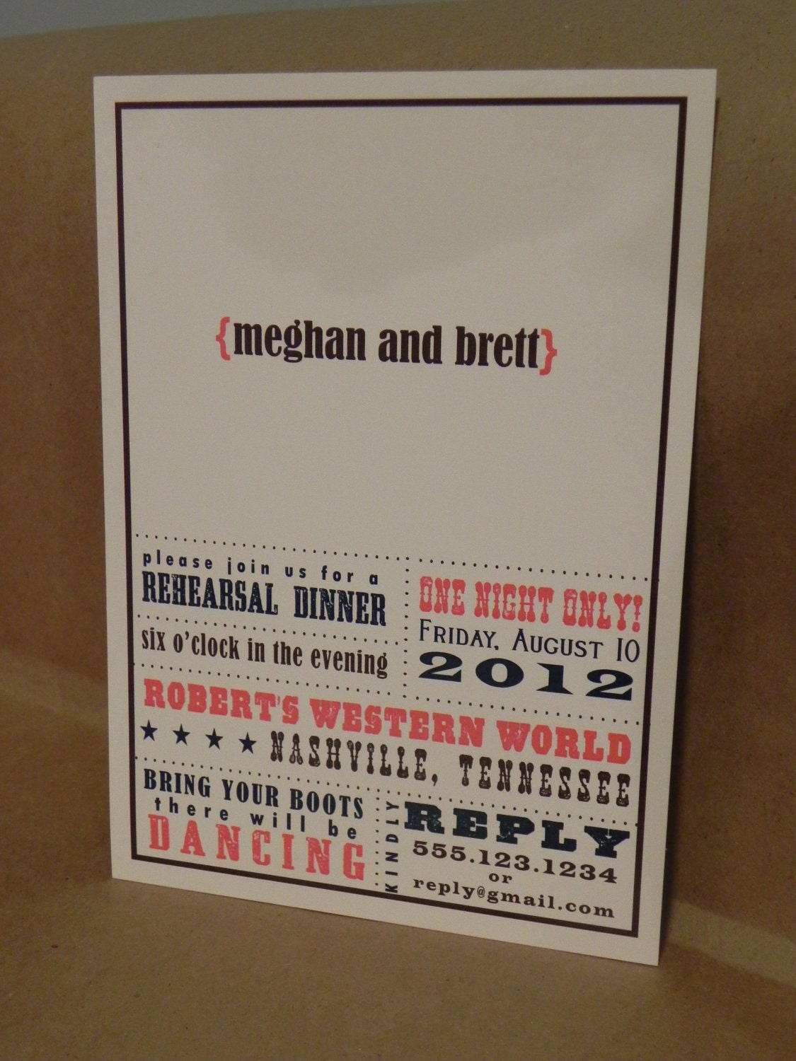 Rehearsal Dinner / Wedding / Save the Date Engagement Party / Birthday Southern / Country Poster Hatch Style Invitation Set