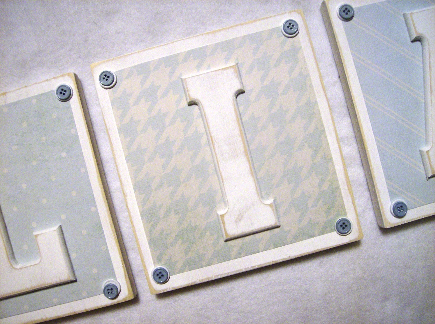 Baby Blue BoysCustomized Nursery Name Sign Plaque - Personalized Name Sign - Hanging Wall Letters - Baby Kids Customized Letters