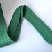 Green Tie - Classic 80s Grass Green Skinny Tie - Square Neck Crochet Knit