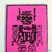 Pink Robot Word Art Card Screen Print