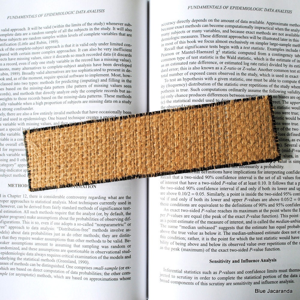 Father's Day Gift - Personalized Burlap Bookmark - Upcycled Coffee Sack - Eco Friendly