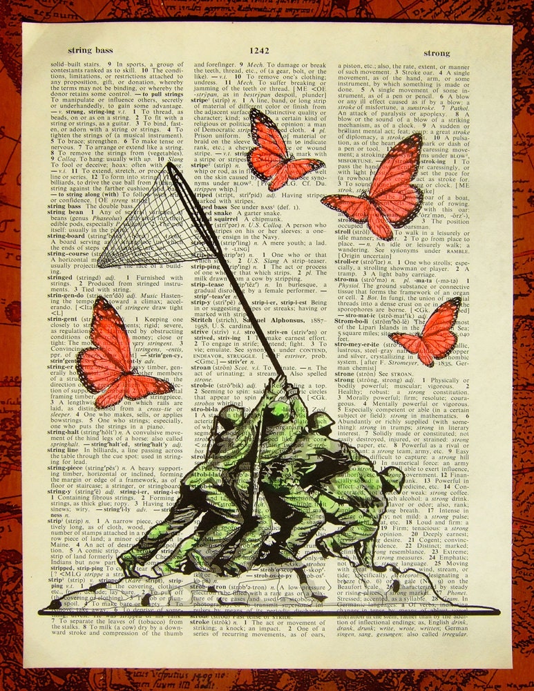 BUTTERFLY ART PRINT Butterfly Print,Butterfly Wall Art,Painting, Geekery, Geek, Dictionary art print Book Page Print- Butterflies Collectors