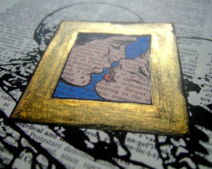 Decorative Art Wall Hanging, Unique Engagement Gift for Him BOOK ART Gift for Man Gift for Her, Home Office Decor, Fun Poster - Forever Kiss