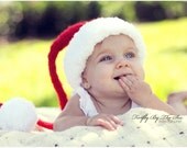 Christmas Baby Santa hat, perfect newborn holiday photo prop and  warm everyday use hat.