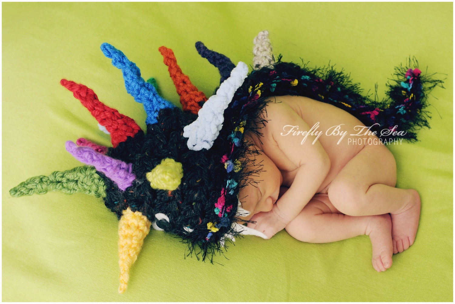 Mohawk  Dragon baby hat, perfect newborn photo prop and Halloween costume